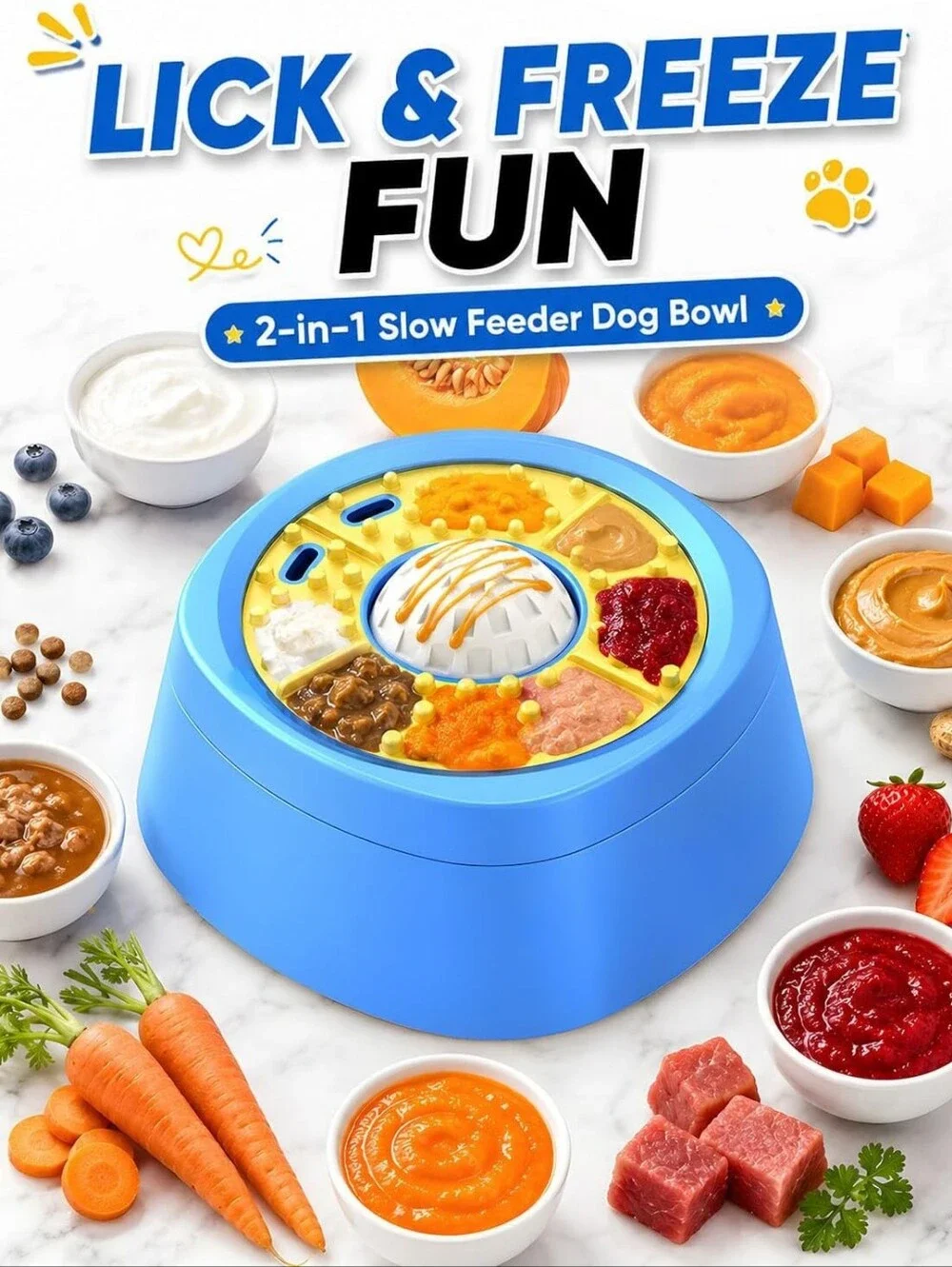 New Interactive Slow Feeder & Lick Bowl for Dogs & Cats – Enrichment Feeding Toy